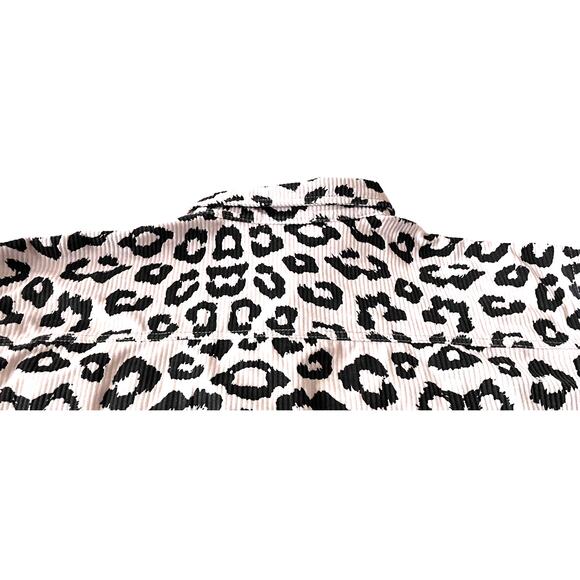 HEYDAY CASUAL BUTTON JACKET, WOMENS, S, BLACK & VERY LIGHT PINK - ANIMAL PATTERN - Picture 6 of 9